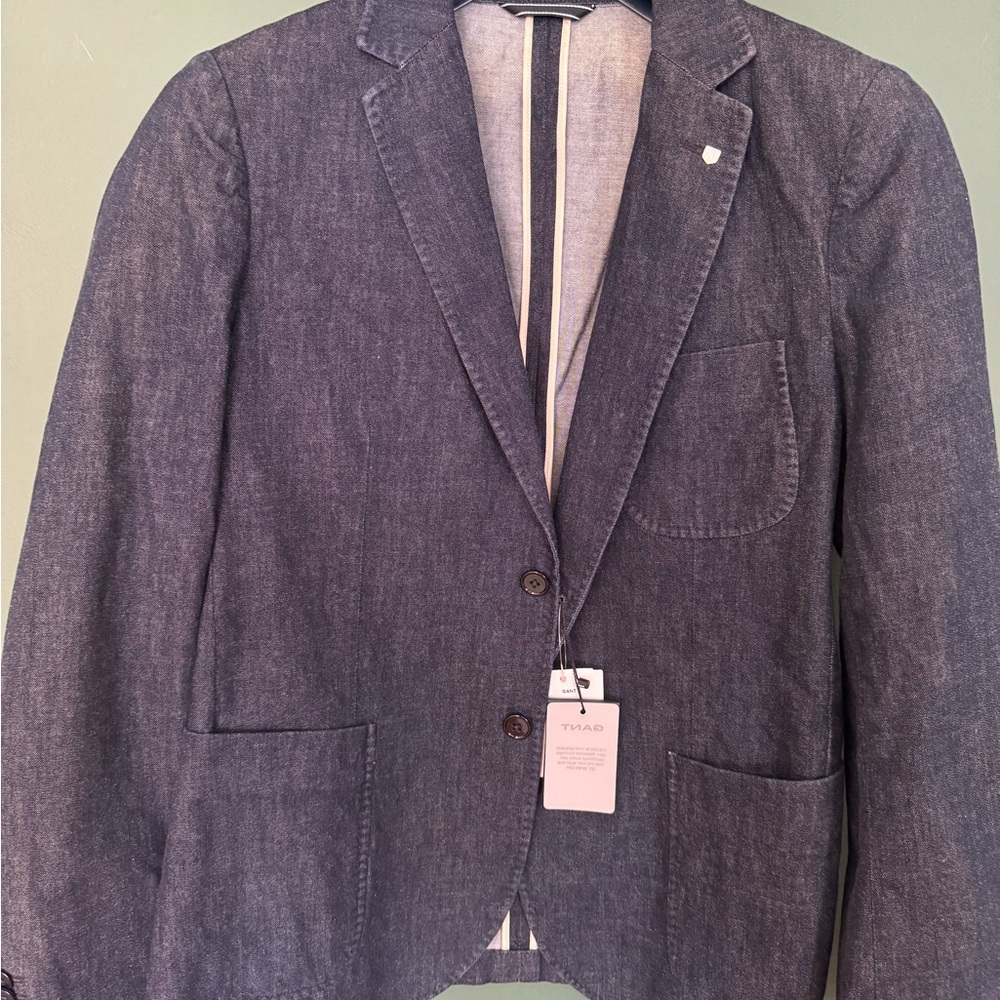 Gant Men's Denim Navy Blazer 38 NWT